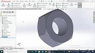 Écrou comment faire un écrou sur solidworks  Nut how to make a nut on solidwork [upl. by Lipman]