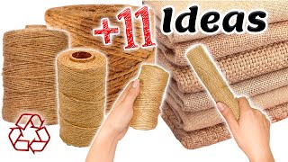 11 IDEAS fáciles con ♻️reciclaje utilizando CUERDA de YUTE y TELA de SACO [upl. by Grussing]