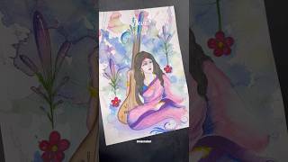 Saraswati Devi art 🫧 saraswati saraswatipuja2025 saraswatipuja art artwork artistartwork￼ [upl. by Evets]