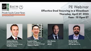 PE Webinar Effective Deal Sourcing in a Slowdown [upl. by Edia]