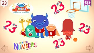 Endless Numbers 23  Learn Number TwentyThree  Fun Learning for Kids [upl. by Aimaj]