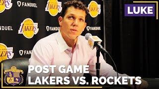 Luke Walton After His First NBA Win As Lakers Head Coach [upl. by Pimbley]