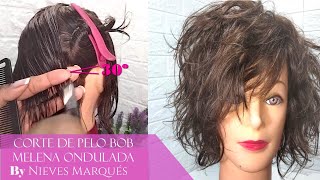 Corte de Pelo Bob Melena ondulada Estilos de Cabello que te quitan 10 años Corte Cabello Ondulado [upl. by Massie]