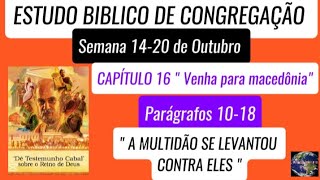 Estudo Biblico de Congregação Semana 1420 de Outubro 2024 JW Brasil [upl. by Aneroc]