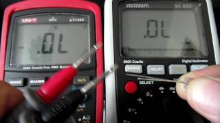 VC830 vs UT139C  diode test red and blue LED [upl. by Brozak]