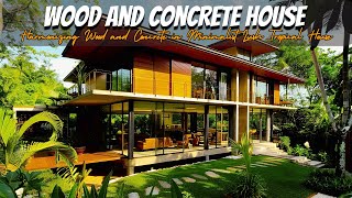 Harmonizing Concrete and Wooden in Minimalist Lush Tropical House Design [upl. by Dammahum295]