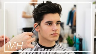 Mens Medium Length Haircut With High Hold  2020 Hairstyle Tutorial [upl. by Ythomit]