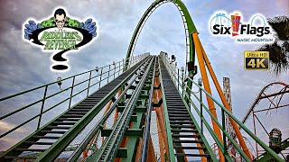 October 2024 The Riddlers Revenge Roller Coaster On Ride Front Seat 4k POV Six Flags Magic Mountain [upl. by Atsev]