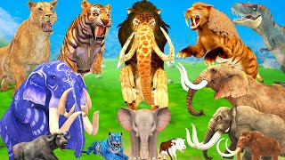 Giant Tiger Lion Elephant Cow Gorilla vs Zombie Dinosaur Attack Baby Elephant Saved By Mammoth Fight [upl. by Naasar]