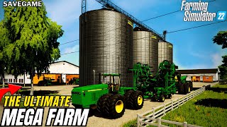 Mega Farm Build  Savegame  Farming Simulator 22 [upl. by Stortz]