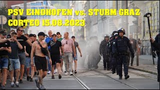 PSV Eindhofen CORTEO in GRAZ  Polizeieinsatz [upl. by Risan]