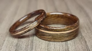 How to make bent wood rings with metal inlays [upl. by Ielirol]