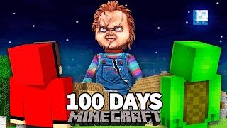 We Survived 100 Days From Giant Scary CHUCKY in Minecraft Challenge  Maizen JJ and Mikey [upl. by Eelyr571]