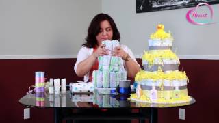 How to make a Diaper Cake for Baby shower DIY [upl. by Seagrave]