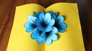 Flower Pop Up card making paper craft greetings idea Birthday card [upl. by Kaila]