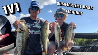 We had an EPIC 1v1 at Lake Wedowee Summertime Bass Fishing [upl. by Annora385]