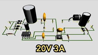 Design Power Supply Switching 20 Volt V 3 Ampere A PWM DK1203 Dengan Proteus 8 Professional [upl. by Decca]