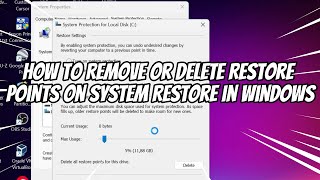 How to Remove or Delete Restore Points on System Restore in Windows [upl. by Ahtekahs82]