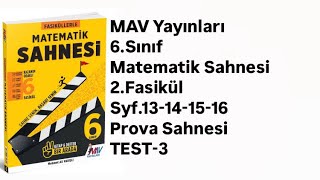 6SINIF MATEMATİK SAHNESİ 2FASİKÜL S13141516 PROVA SAHNESİ TEST3 [upl. by Hedges]