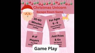 Christmas Unicorn Escape Room Game For Kids  Girls Party Games [upl. by Nohsreg]