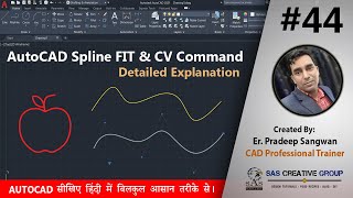 AutoCAD Spline Command  AutoCAD Tutorials 44  HindiUrdu autocad 202125 cad spline Fit and CV [upl. by Halstead]