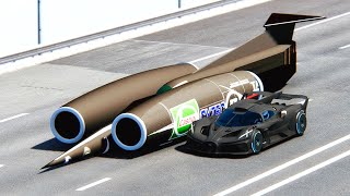 Bugatti Bolide Carbon Edition vs SSC Thrust at Drag Race 20 KM [upl. by Adnarem362]