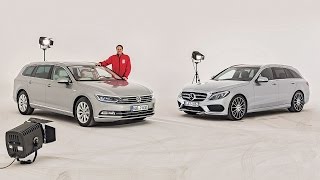 VW Passat Variant vs Mercedes CKlasse TModell 2014 [upl. by Aikahs]