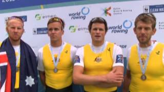 Mens Four and Mens Quad postfinals at 2015 World Rowing Championships [upl. by Botti]