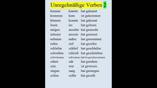 Unregelmäßige Verben 2 b1 a1 a2 german learngerman grammatik b1 dtz dtb verb [upl. by Ellenwahs]