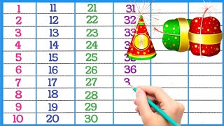 English Counting 1 to 60 Learn How to Count 1 to 100 એકડા गिनती 123 ekda Number blocks P430 [upl. by Drusy]