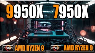 9950X vs 7950X Gaming Benchmarks  Applications Tests [upl. by Issi]