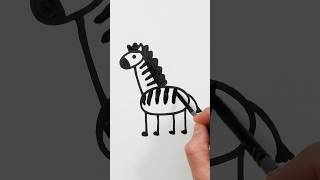 Funny Zebra Drawing and Painting for Kids Learn Animals shorts painting art viral [upl. by Donall]