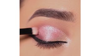 pink sparkly easy eye makeup tutorial with easy technique yt eyeshadowtutorial eyemakeuptutorial [upl. by Conlee616]