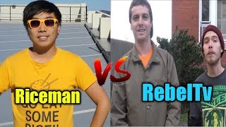 Comparisson chair pulling prank  RebelTv vs Riceman [upl. by Afnin]