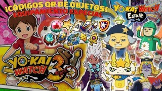 GUÍA DE YOKAI WATCH 3 ¡Códigos QR de todo el Equipamiento especial [upl. by Kata]