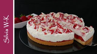 Erdbeerkuchen  quotItalienischerquot Erdbeerkuchen  ohne Gelatine  Erdbeertorte [upl. by Ayotahc]