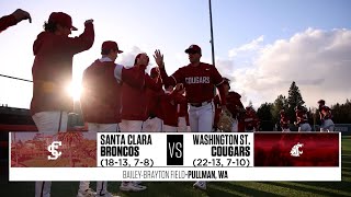 WSU Baseball Santa Clara at Washington State  Full Game  42123 [upl. by Ydennek]