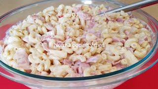 Ensalada de coditos con jamón y piñaSIN MAYONESApara fiestas [upl. by Caesaria935]