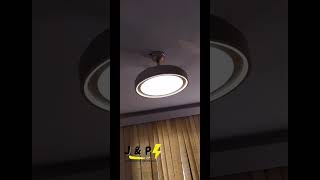 Instalação ventilador de teto retrátil com led  com controle [upl. by Nikos]