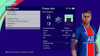 Efootball 2024 Mbappe stats Psg [upl. by Llehsem]