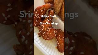 Delicious honey garlic and Sriracha wings Which do you prefer [upl. by Samohtnhoj]