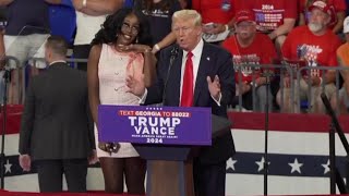 Ima give it back to Big T Georgia activist steals the show at Trump rally [upl. by Enimrac]