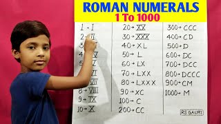 Roman Numerals 1 1000  Roman Number  Roman Numbers 1 to 1000  Ginti  rsgauri [upl. by Zindman178]