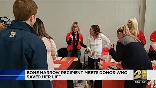 Bone marrow recipient meets donor who saved her life [upl. by Ogait]