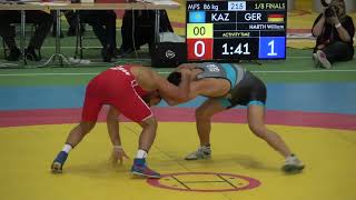 A Kakhidze KAZ vs W Harth GER Freestyle wrestling 86kg 18 German Grand Prix [upl. by Eleira]