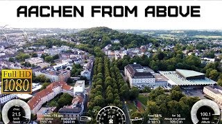 NICE DRONE VIDEO AACHEN FROM ABOVE DRONE FLIGHT WITH PARROT BEBOP 2 AND FLIGHT DATA [upl. by Ait278]