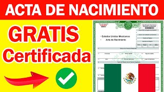 Como Descargar Acta de Nacimiento GRATIS 2024 CERTIFICADA Por Internet Facil y Rapido [upl. by Orodisi]