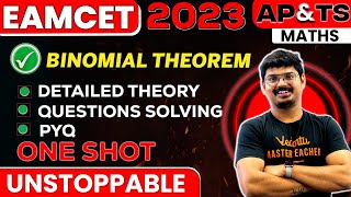 Binomial Theorem in One Shot For Eamcet Maths  EAMCET 2024  Telangana and AP  Goutham Sir [upl. by Orland501]