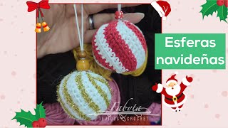 Adornos navideños Bolas o esferas navideñas en crochet [upl. by Ardeed]