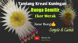 Cara Membuat Tamiang  Bunga GemitirKreasi Janur IbungCantik amp Simple [upl. by Kirsten]